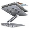 AXAGON HMC-STND Stojak z wieloportowy hub Aluminiowy 7in1, 5Gbps, do 10-16 cali laptopów, nastawny, 3x USB-A, HDMI 4